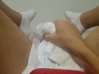 ABDL Boy In A Diaper Jerking Off and Cumming