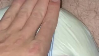 Playing with my wet diaper
