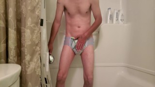 Taking A Shower wearing Goodnites!!